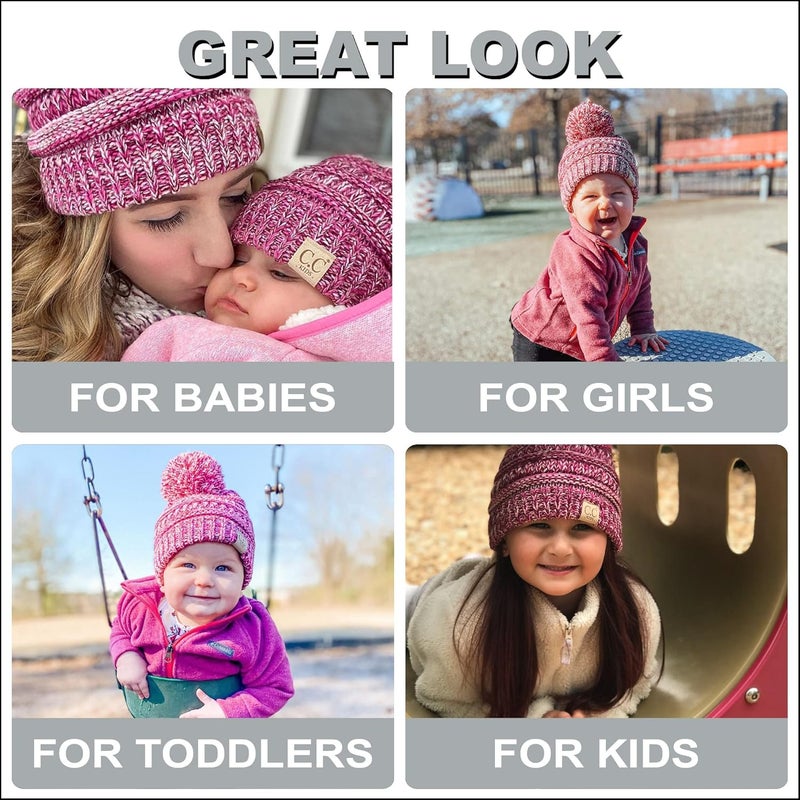 Funky Junque Toddler Pom Beanie – Kids Winter Hat for Ages 1–4, Baby Boy & Girl Knit Beanies, Warm Cozy Knit Snow Hats - Image 5